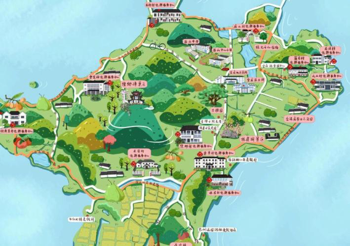 海棠湾镇手绘地图旅游的独特视角
